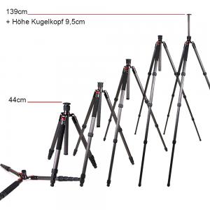 Größe des Carbon Stativ FC255